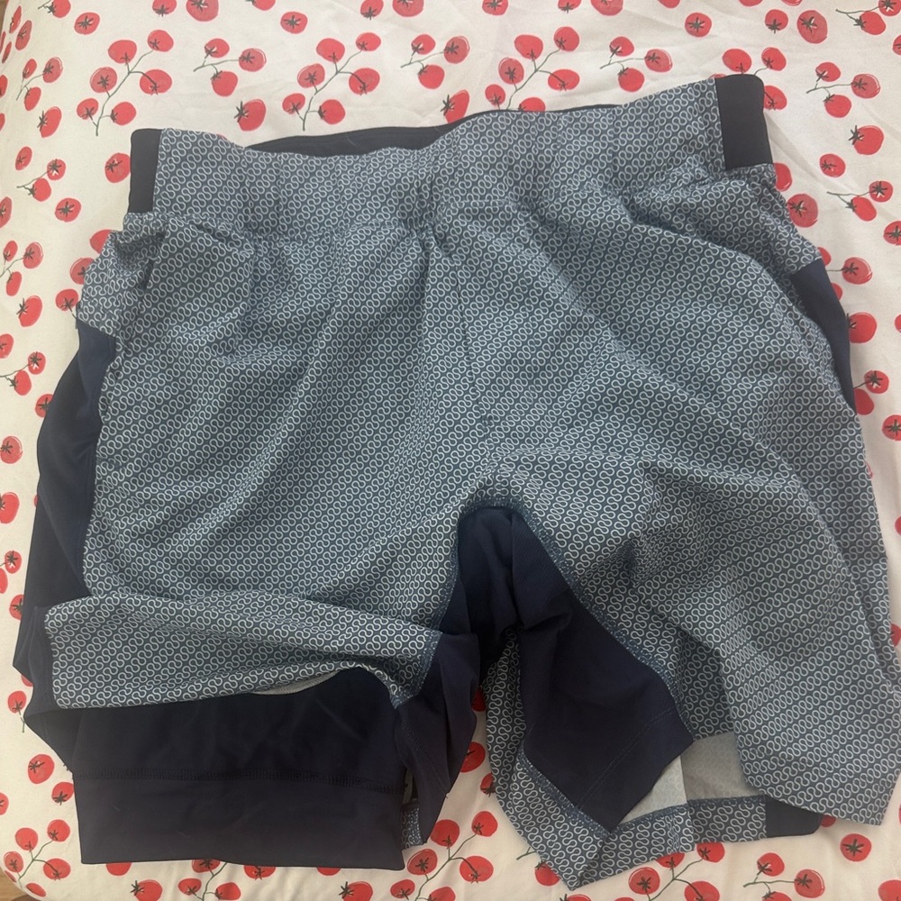 lululemon athletica Blue Patterned Men's Athletic Shorts